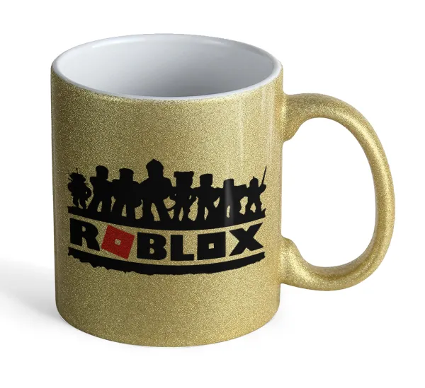 Roblox team — Gold glitter mug that sparkles, ceramic, 330ml