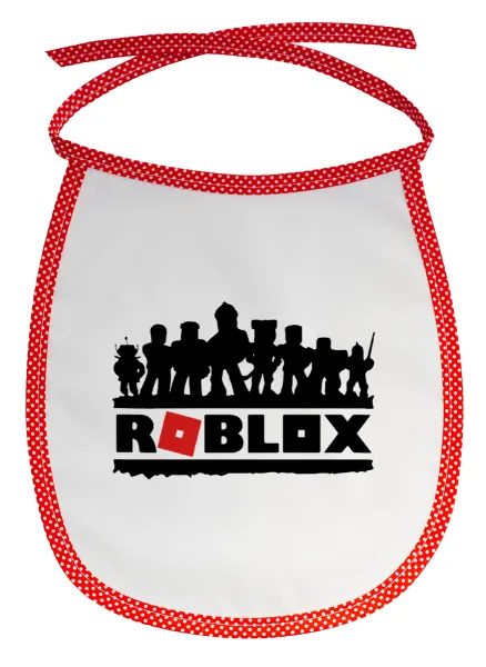 Roblox team — Stain-resistant baby bib with tie, red