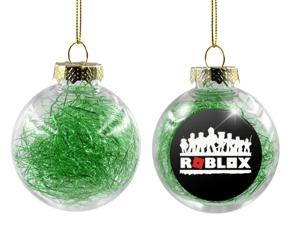 Roblox team — Transparent Christmas tree ball ornament with green filling 8cm