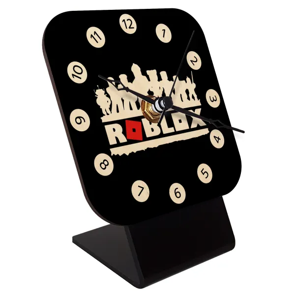 Roblox team — Quartz Table clock in natural wood (10cm)
