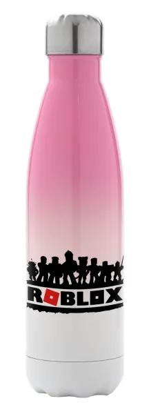 Roblox team — Metal mug thermos Pink/White (Stainless steel), double wall, 500ml