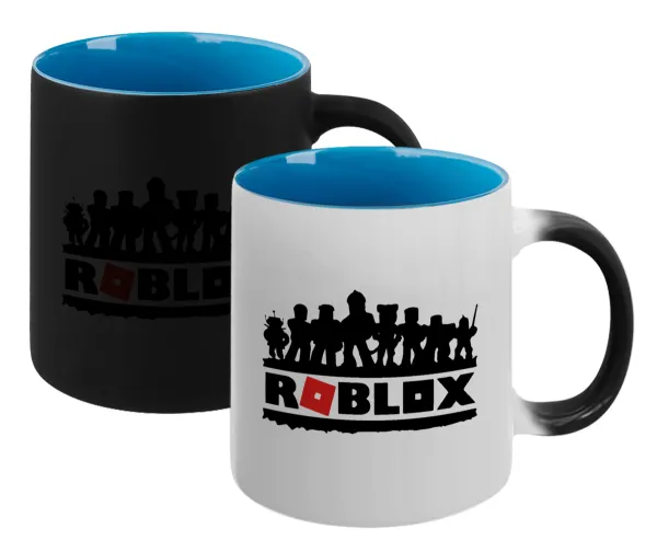 Roblox team — Magic mug with blue interior, ceramic, 330ml, changes colour with hot drinks