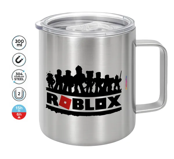 Roblox team — Double-walled stainless steel mug 300ml with temperature-retaining lid