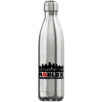 Roblox team, Μεταλλικό παγούρι θερμός Inox (Stainless steel), διπλού τοιχώματος, 750ml