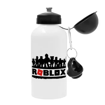 Roblox team, Metal water bottle, White, aluminum 500ml