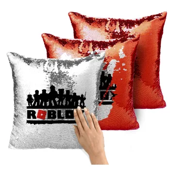Roblox team, Μαξιλάρι καναπέ Μαγικό Κόκκινο με πούλιες 40x40cm περιέχεται το γέμισμα