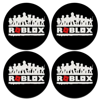 Roblox team, SET of 4 round wooden coasters (9cm)