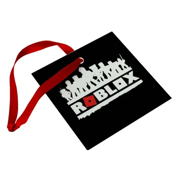Roblox team, Christmas ornament, glass square ornament 9x9cm