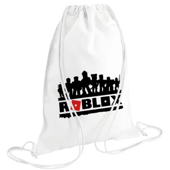 Roblox team, Backpack pouch GYMBAG white (28x40cm)