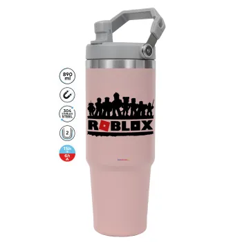 Roblox team, ΡΟΖ χρώματος Θερμός Ανοξείδωτο 890ml (30oz) με χερούλι