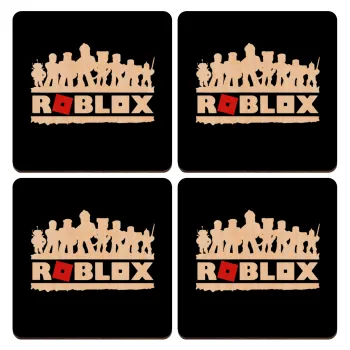 Roblox team, ΣΕΤ x4 Σουβέρ ξύλινα τετράγωνα plywood (9cm)