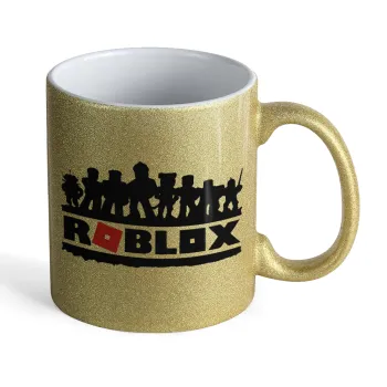 Roblox team, Κούπα Χρυσή Glitter που γυαλίζει, κεραμική, 330ml