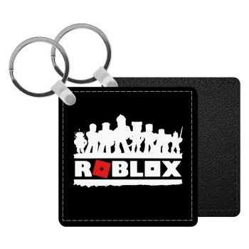 Roblox team, Μπρελόκ Δερματίνη, τετράγωνο ΜΑΥΡΟ (5x5cm)