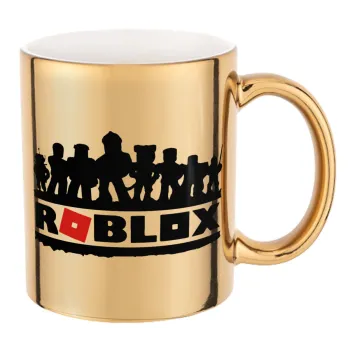 Roblox team, Κούπα κεραμική, χρυσή καθρέπτης, 330ml