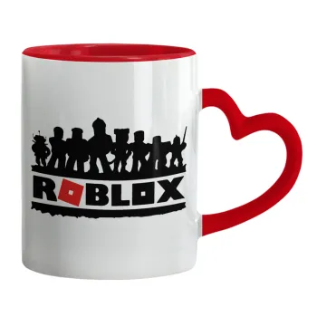 Roblox team, Κούπα καρδιά χερούλι κόκκινη, κεραμική, 330ml