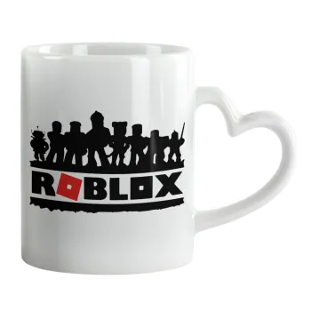 Roblox team, Mug heart handle, ceramic, 330ml