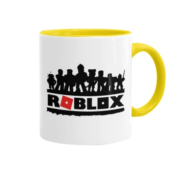 Roblox team, Κούπα χρωματιστή κίτρινη, κεραμική, 330ml