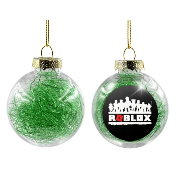 Roblox team, Transparent Christmas tree ball ornament with green filling 8cm