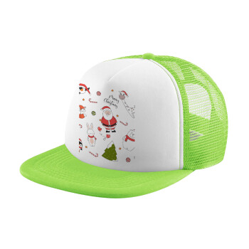 Άι Βασίλης μοτίβο, Καπέλο Soft Trucker με Δίχτυ Πράσινο/Λευκό