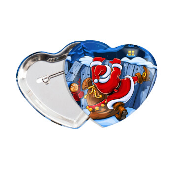Santa Night, Κονκάρδα παραμάνα καρδιά (57x52mm)