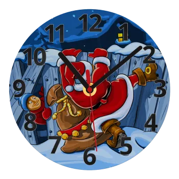 Santa Night, Ρολόι τοίχου γυάλινο (20cm)