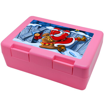 Santa Night, Children's cookie container PINK 185x128x65mm (BPA free plastic)