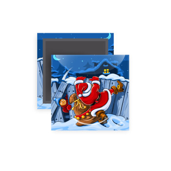 Santa Night, Μαγνητάκι ψυγείου τετράγωνο διάστασης 5x5cm