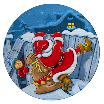 Santa Night, Επιφάνεια κοπής γυάλινη στρογγυλή (30cm)