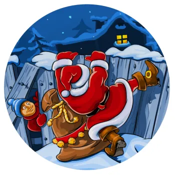 Santa Night, Mousepad Στρογγυλό 20cm