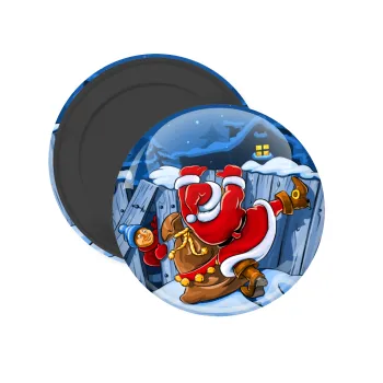Santa Night, Μαγνητάκι ψυγείου στρογγυλό διάστασης 5cm