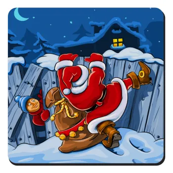 Santa Night, Τετράγωνο μαγνητάκι ξύλινο 9x9cm