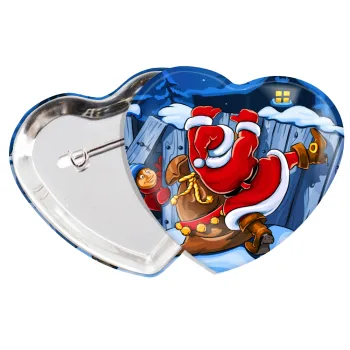 Santa Night, Κονκάρδα παραμάνα καρδιά (57x52mm)