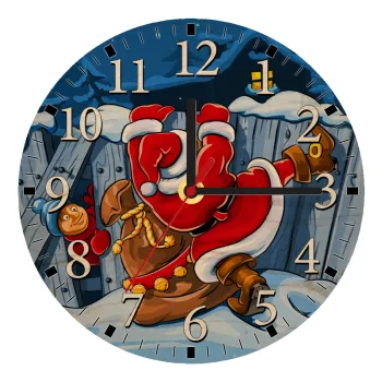 Santa Night, Ρολόι τοίχου ξύλινο plywood (20cm)