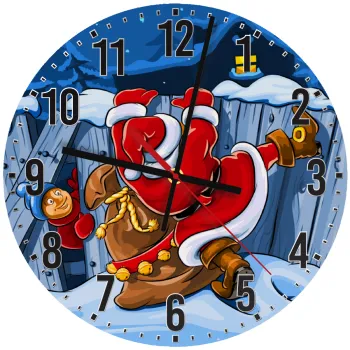 Santa Night, Ρολόι τοίχου ξύλινο (30cm)