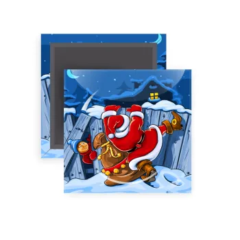 Santa Night, Μαγνητάκι ψυγείου τετράγωνο διάστασης 5x5cm