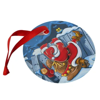 Santa Night, Στολίδι Χριστουγεννιάτικο στολίδι γυάλινο 9cm