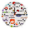 Tech logos, Ρολόι τοίχου ξύλινο (20cm)