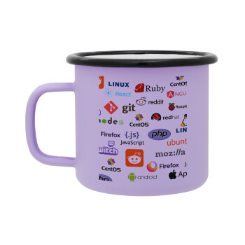 Tech logos, Κούπα Μεταλλική εμαγιέ ΜΑΤ Light Pastel Purple 360ml