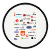 Tech logos, Βεντάλια υφασμάτινη αναδιπλούμενη με θήκη (20cm)