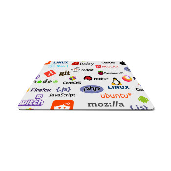 Tech logos, Mousepad ορθογώνιο 27x19cm