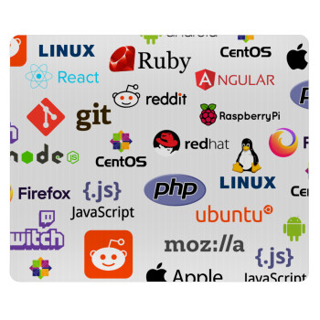 Tech logos, Mousepad rect 23x19cm