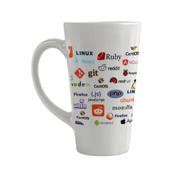 Tech logos, Κούπα Latte Μεγάλη, κεραμική, 450ml