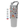 GREY color, 890ml (30oz) stainless Steel Tumbler with Handle
