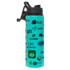 Metallic water bottle with safety lid, 850ml aluminum