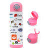 Children's hot water bottle, stainless steel, with safety straw, PINK (500ml)