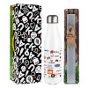 Easter candle, metallic white thermos bottle (500ml) & aromatic flat candle (30cm) (GRAY)