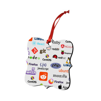 Tech logos, Στολίδι Χριστουγεννιάτικο στολίδι polygon ξύλινο 7.5cm