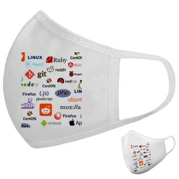 Tech logos, Μάσκα υφασμάτινη υψηλής άνεσης παιδική (Δώρο πλαστική θήκη)