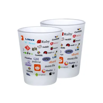 Tech logos, Σφηνοπότηρα γυάλινα 45ml του πάγου (2 τεμάχια)