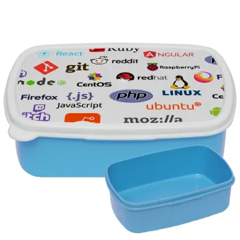 Tech logos, ΜΠΛΕ παιδικό δοχείο φαγητού (lunchbox) πλαστικό (BPA-FREE) Lunch Βox M18 x Π13 x Υ6cm